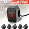 Motorcycle Switch Button Handlebar Mount Waterproof Modified Switch Headlight Horn Control ON/OFF with LED Display Lamp 22mm