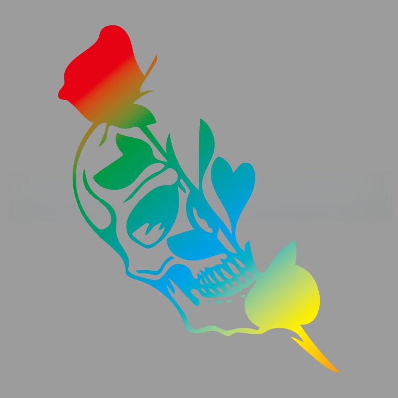 Half Skull Rose Creativeandfunny Stickers For Cartoon Fansandloverhigh Quality For Car Trucks Motorcycles Andlaptops
