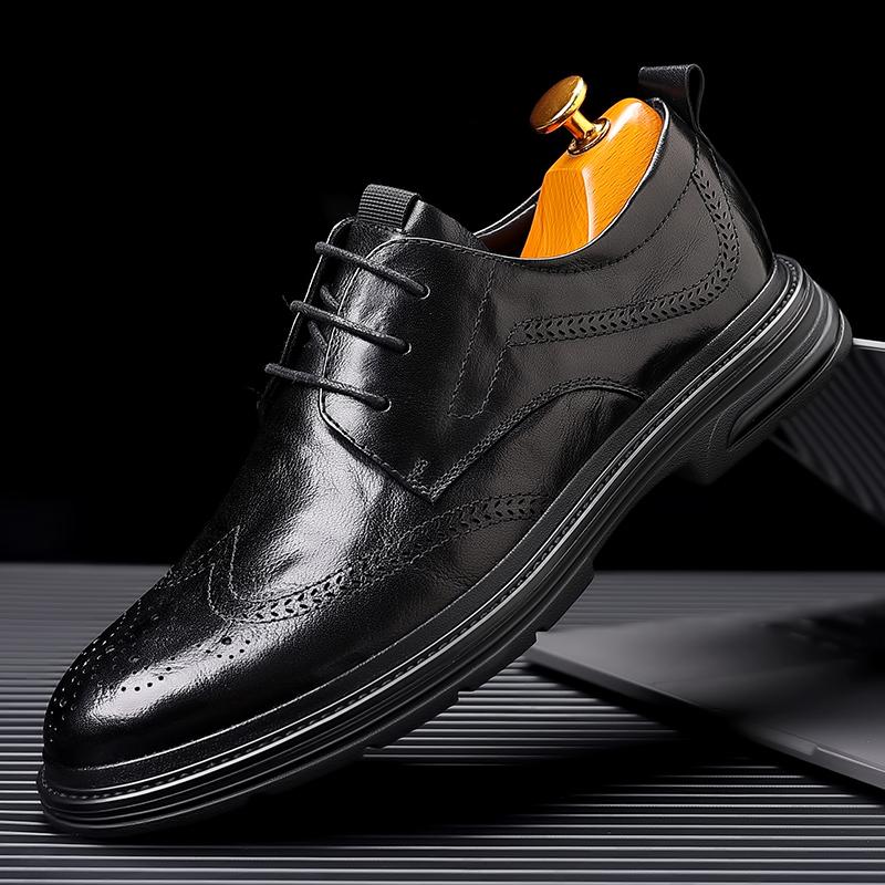 Мода 2024 Новая Британская Стильная Обувь Мужская Ручной Работы Мягкая Подошва Оксфорды Качественная Кожа Мужская Платье Классическая Деловая Офисная Формальная Шнуровка