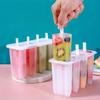 4-in-a-row Old Popsicle Mold with Cover for Household Children's Cute Popsicle And Ice Cream Molds