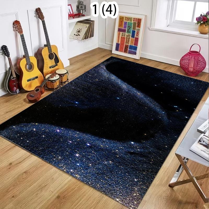 Galaxy Swirl Carpet Starry Sky 2D Visual Area Rug Soft Floor Mat for Living Room Bedroom Aesthetic Home Decor Large Carpet