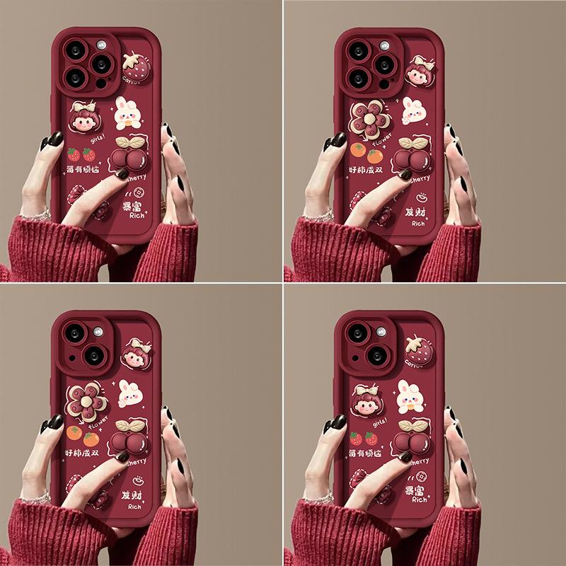 Applicable To Apple 15promax Mobile Phone Case IPhone 13/14 Rich Three-dimensional Doll 11/12 Matte Silicone Xs
