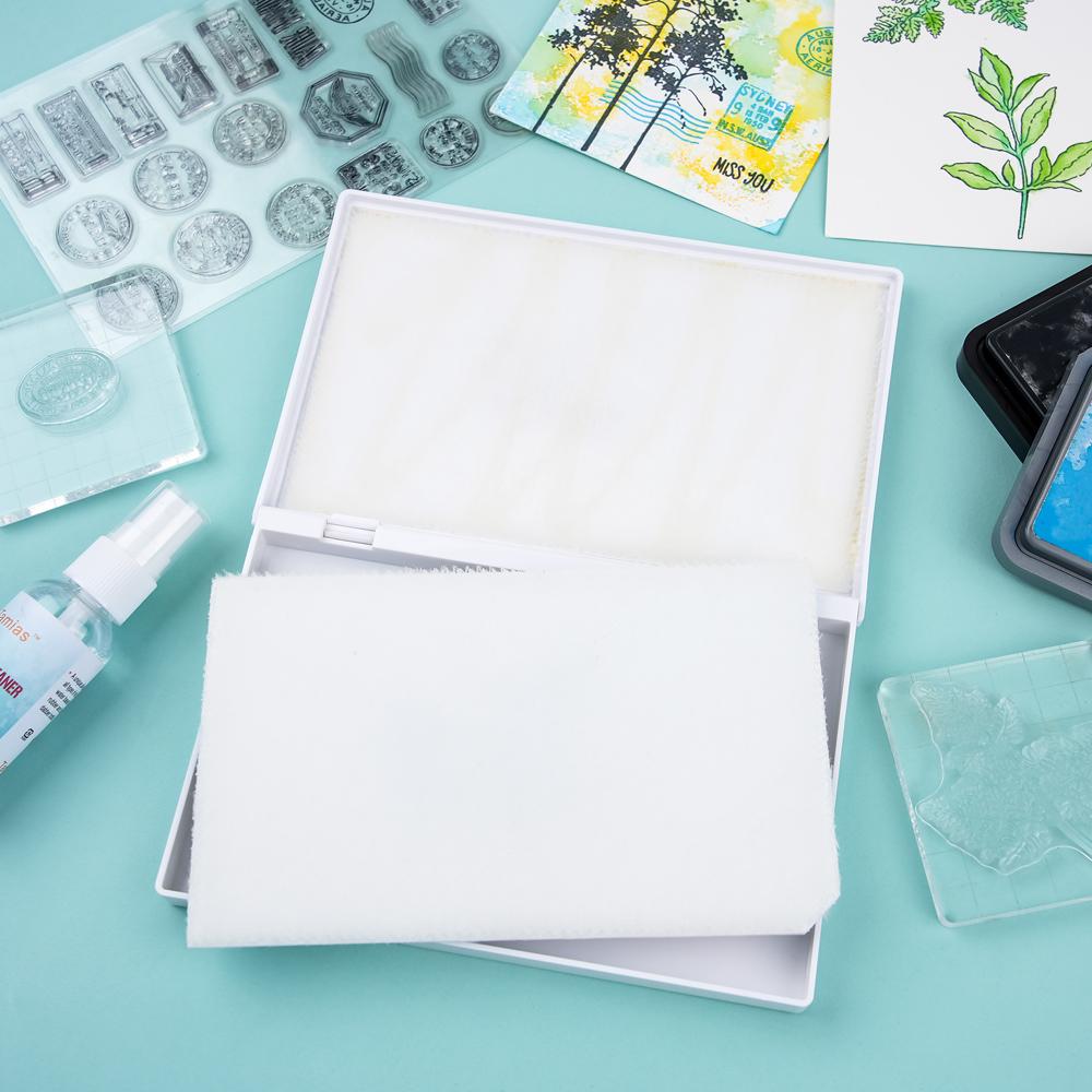 7.3x4.9 дюйма Большая станция для чистки штампов, скраб-пад, инструмент для удаления чернил, подходит для чистящей ткани для штампов, резиновых штампов, чернил Sta