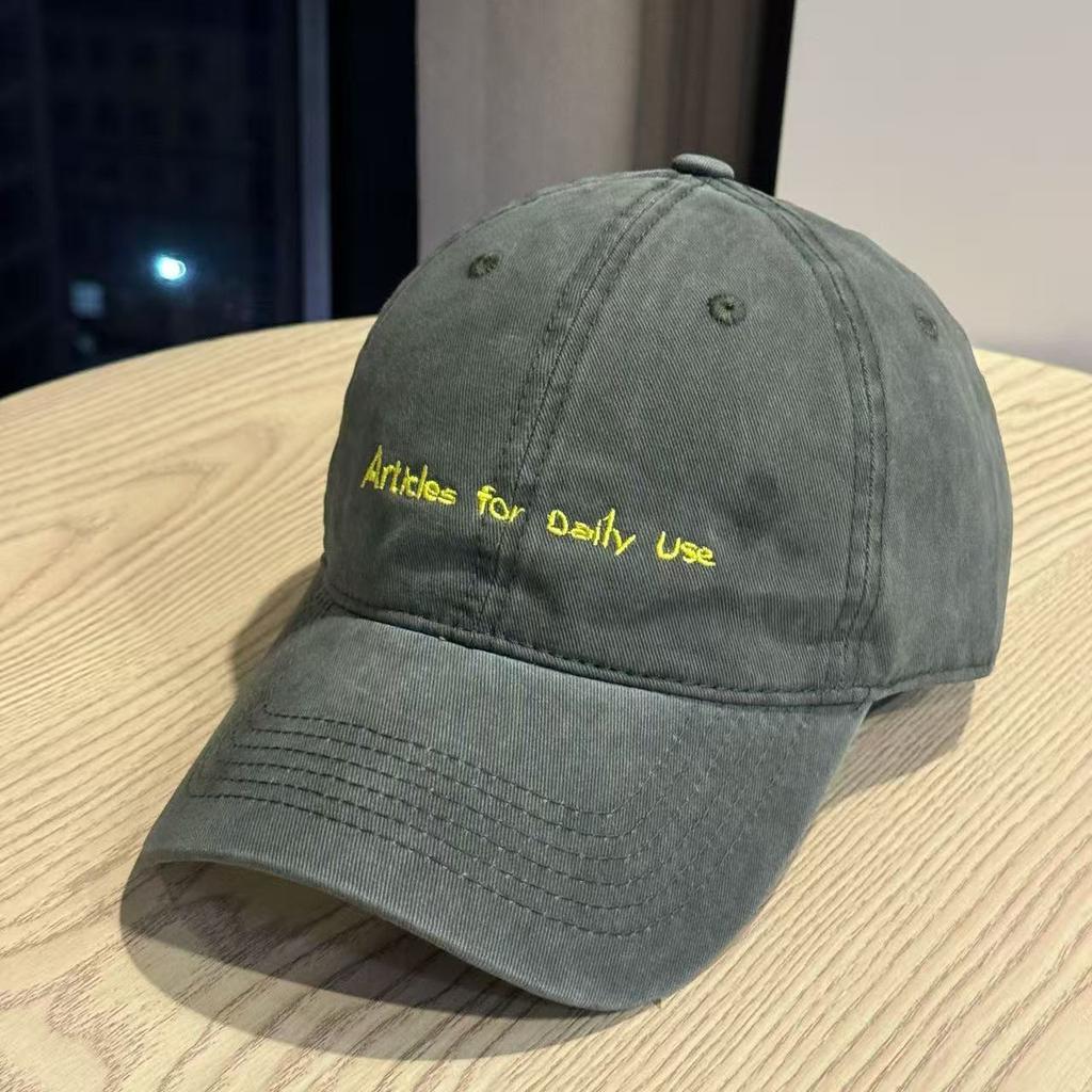 Fashion Hat new Korean version contrasting color letter embroidery soft top baseball cap simple casual four seasons versatile face small cap tide