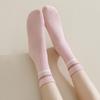 Female Spring and Autumn New Casual Stripe Sweat Absorption Breathable No Bone Anti Pilling Long Tube Cotton Socks