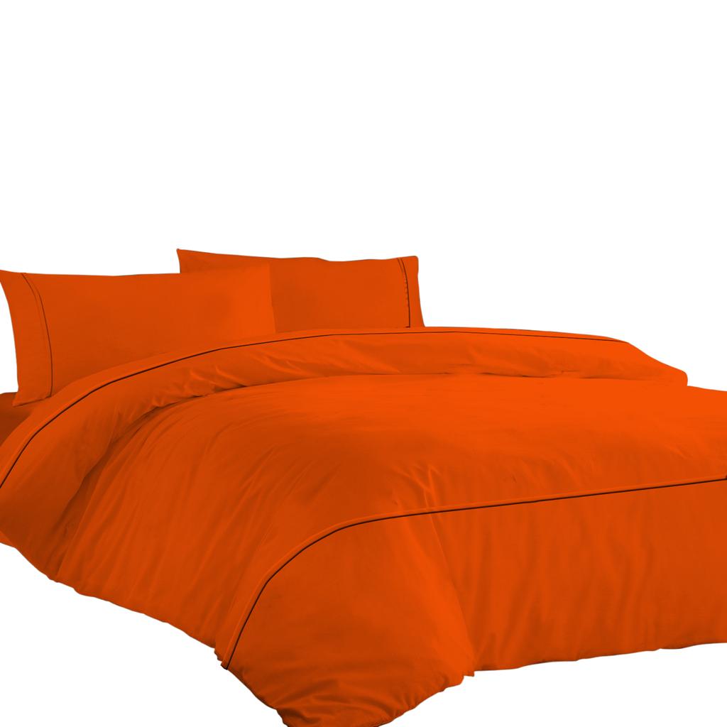 Комплект постельного белья из египетского хлопка премиум-класса 600TC с гладкой горизонтальной окантовкой (Набор из 3 предметов: 1 пододеяльник и 2 наволочки) - Различные размеры и цвета