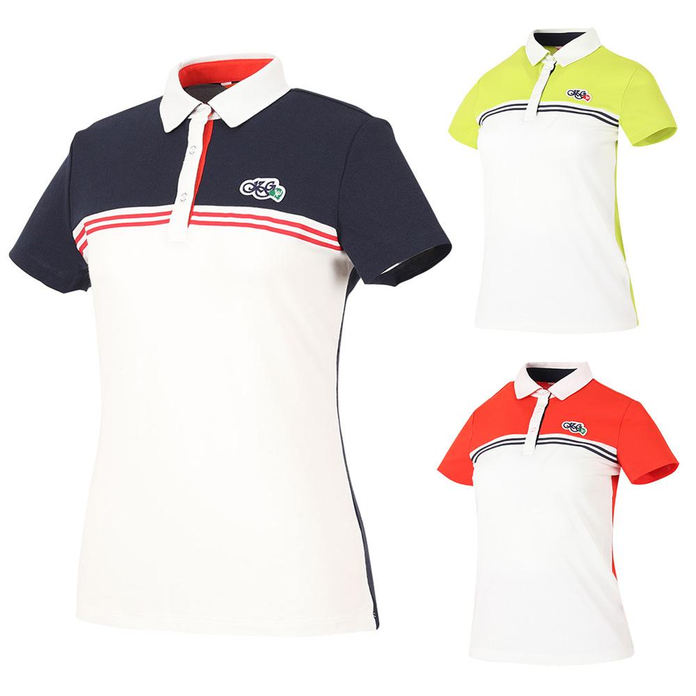KIM YOUNG JOO GOLF Летняя женская футболка для гольфа в стиле колор-блок Gimlts58