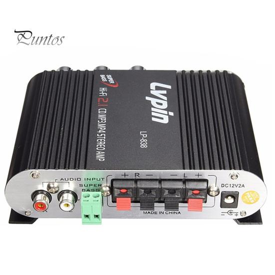 Усилитель Lvpin838 Сабвуфер 2.1 Каналов Супер Бас HiFi Питание 12В CD MP3 MP4 Стерео Радио для Автомобиля