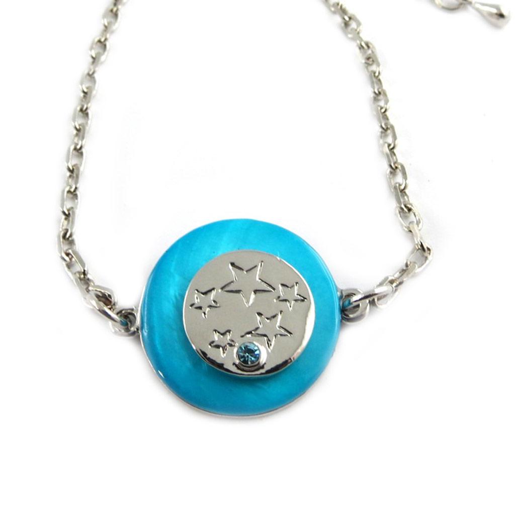 NOA [G0300] - Silver Turquoise 'Nacre En Folie' Designer Bracelet