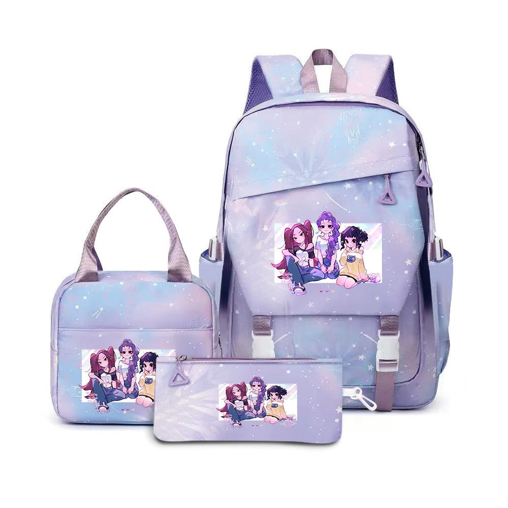 Kpop Witch Hunter Girl Group Primary School Students Print Children'S Backpack Schoolbag Three-Piece Schoolbag