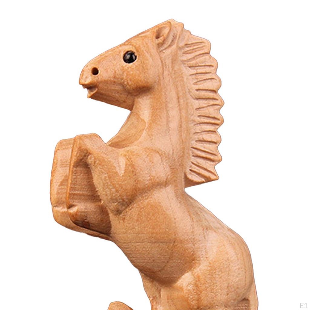 Ручная резная деревянная статуя лошади, поделки с животными, современные настольные аксессуары, настольная фигурка