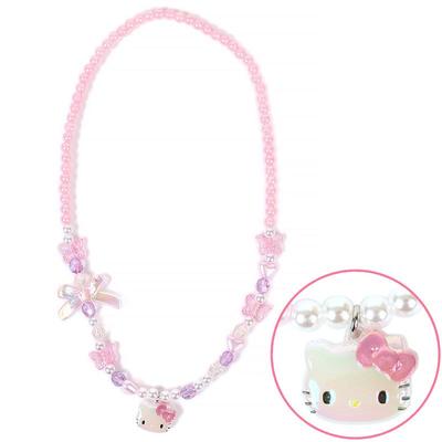 Ожерелье Hello Kitty с блестящими бусинами, милый стильный аксессуар, персонаж Sanrio.