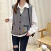 Retro Knitted Vest Cardigan Spring Autumn Loose Design Sense Small Sweater Tank Top Women Outwear Sweater Vest Female
