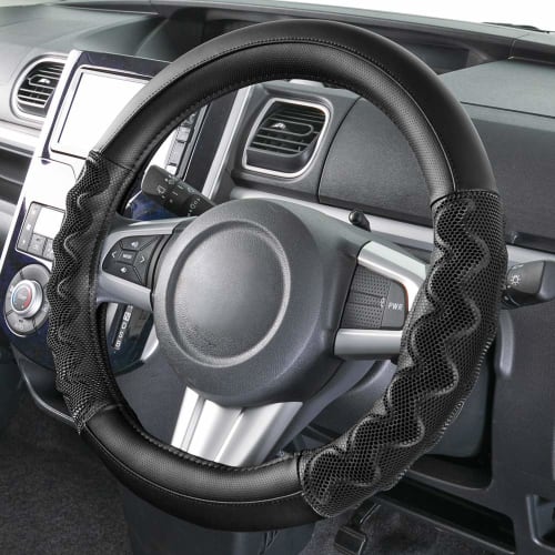 BONFORM Handle Cover Grip Mesh Light/Normal Car Steering Cover S:36.5~37.9cm Black 6726-01BK