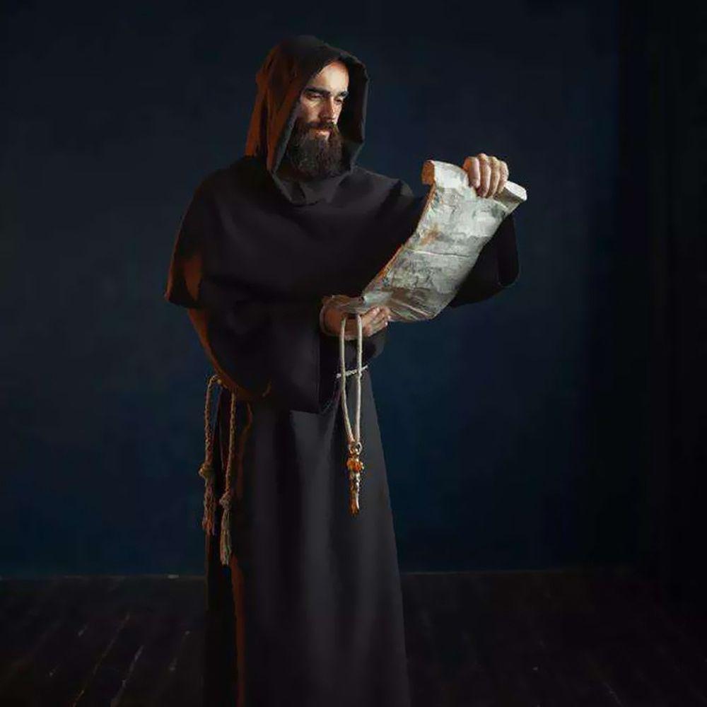 Фотобутафория Плащ Ведьмы Волшебника Смерть Призрак Косплей Костюмы Одежды Священника Средневековый Костюм на Хэллоуин