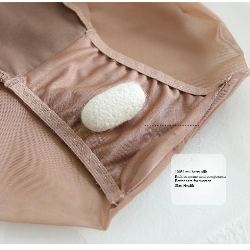 1 Pc Low Waist Sexy Lace Triangle Briefs Silky Smooth and High Elasticity Silk Home Underwear Briefs