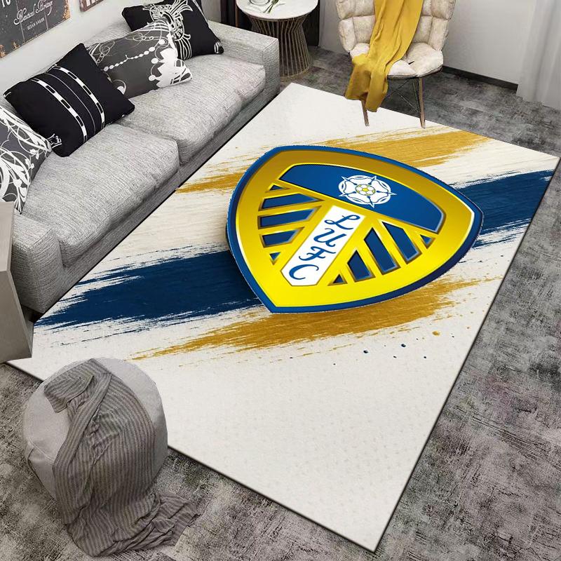 "Blue and Gold LUFC Logo Carpet for Bedroom or Living Room Décor" Suitable for use as an anti-slip for living room bedroom sofas
