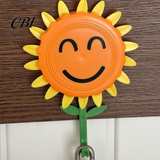 Living Room Wall Hook Sunflower Hook, Peel And Stick Decorative Flower Lightweight Retractable No-Drill Installation Hanger, for Kitchen Bathroom