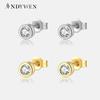 Стерлингового Серебра 925 пробы, золотые круглые серьги-гвоздики, зажимы для женщин, пирсинг, свадебные украшения, 2023, роскошные хрустальные драгоценности