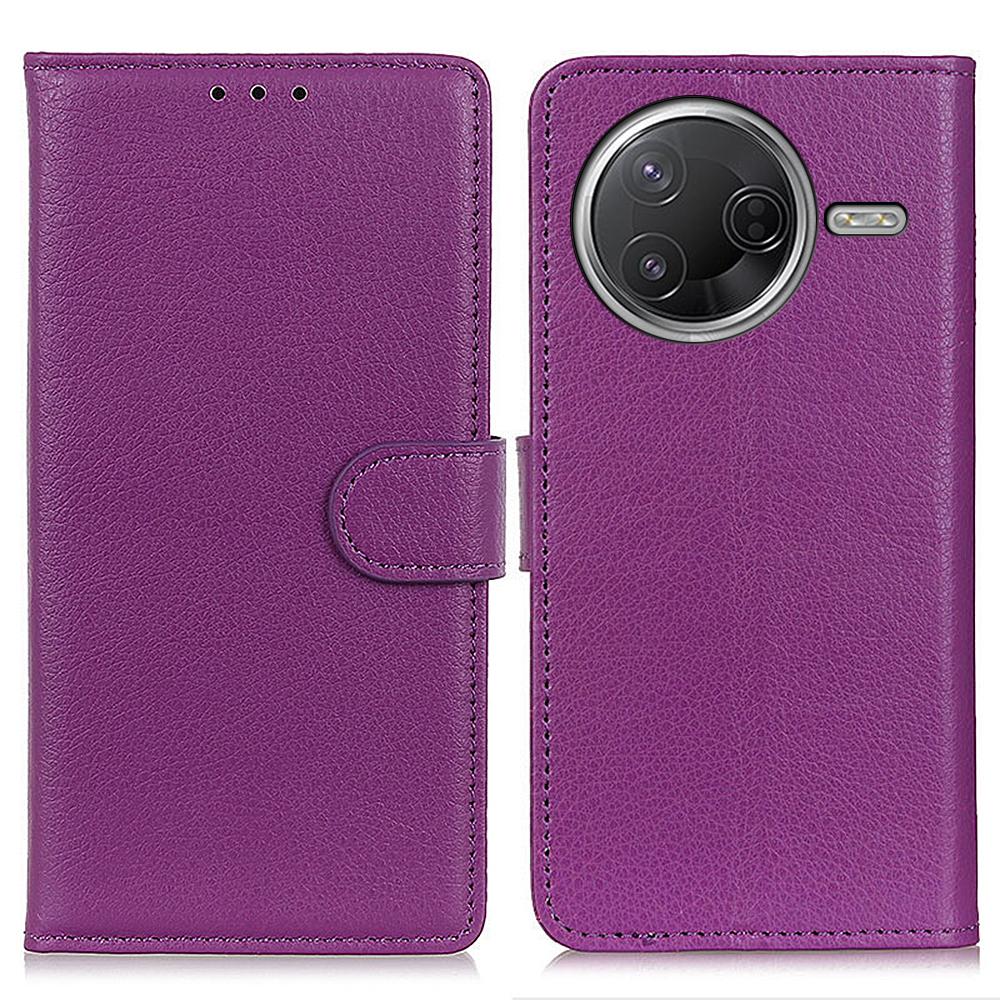 Чехол-кошелек для Xiaomi Poco F7 Pro 5G/F7 Ultra 5G/Redmi K80 Pro 5G/K80 5G из ПУ кожи с текстурой личи