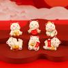 Милые украшения из смолы Mini Lucky Cat, мультяшная фигурка кота удачи, миниатюрная фигурка, микропейзаж, поделки, украшения для дома и автомобиля