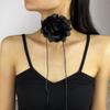 Stylish Rose Blossom Necklace Simulation Flower Neckchain Women Girls Collarbone Chain Eye Catching Choker Accessory