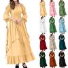 Women's Vintage Solid Color Lace Collar 3/4 Sleeve Cos Dress