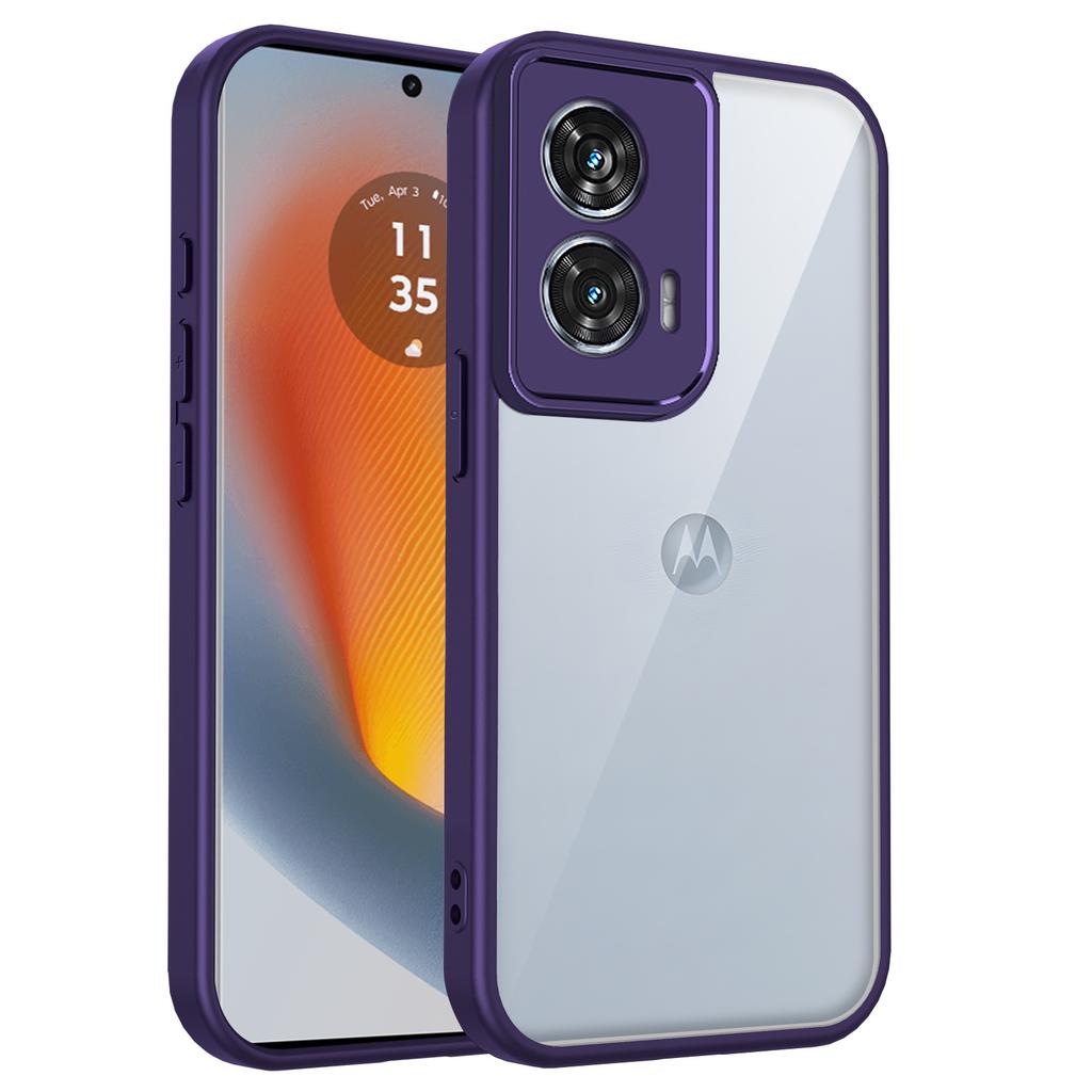 For Motorola Moto G85 XT2427-3 Case Plating Bumper Shockproof Clear Back Cover Hard Matte Phone Case for Moto G85 MotoG85 XT2427
