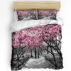Peach Blossom Petals Leaves Flower Bedding Set 3pcs Duvet Cover Pillowcase Kids Adult Quilt Cover Double Bed Set Home Textile