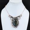 Labradorite Necklace Copper Wire Wrapped Necklace Adjustable Gemstone Necklace Handmade Designer Necklace Copper Wire Jewelry Wedding Gifts