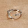 New Stainless Steel Star Moon Adjustable Rings For Women Wedding Finger Trendy Jewelry Adjustable Antique Rings Anillos