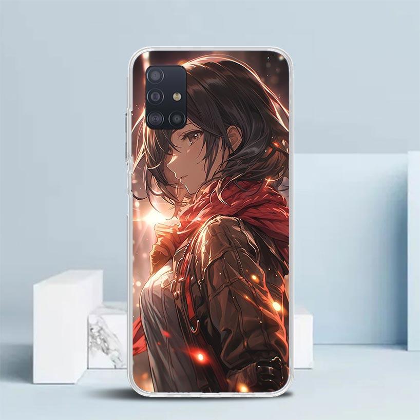 A-Атака на Титанов Энни Микаса Мягкий Чехол для Samsung Galaxy A12 A22 A32 A52 A72 A02S Чехол для Телефона Note 20 Ultra 10 S10 Plus A51