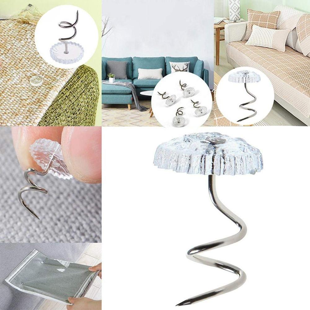 Stainless Steel Transparent Spiral Nail Bed Skirt Sofa Cover Anti-Slip Anchor Pin Twist Nail DIY Home Craft Tools