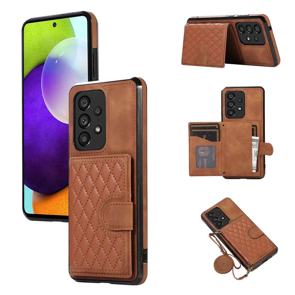 For Samsung Galaxy A13 4G/5G Cell Phone Case Card Holder TPU+PU Leather Phone Shell