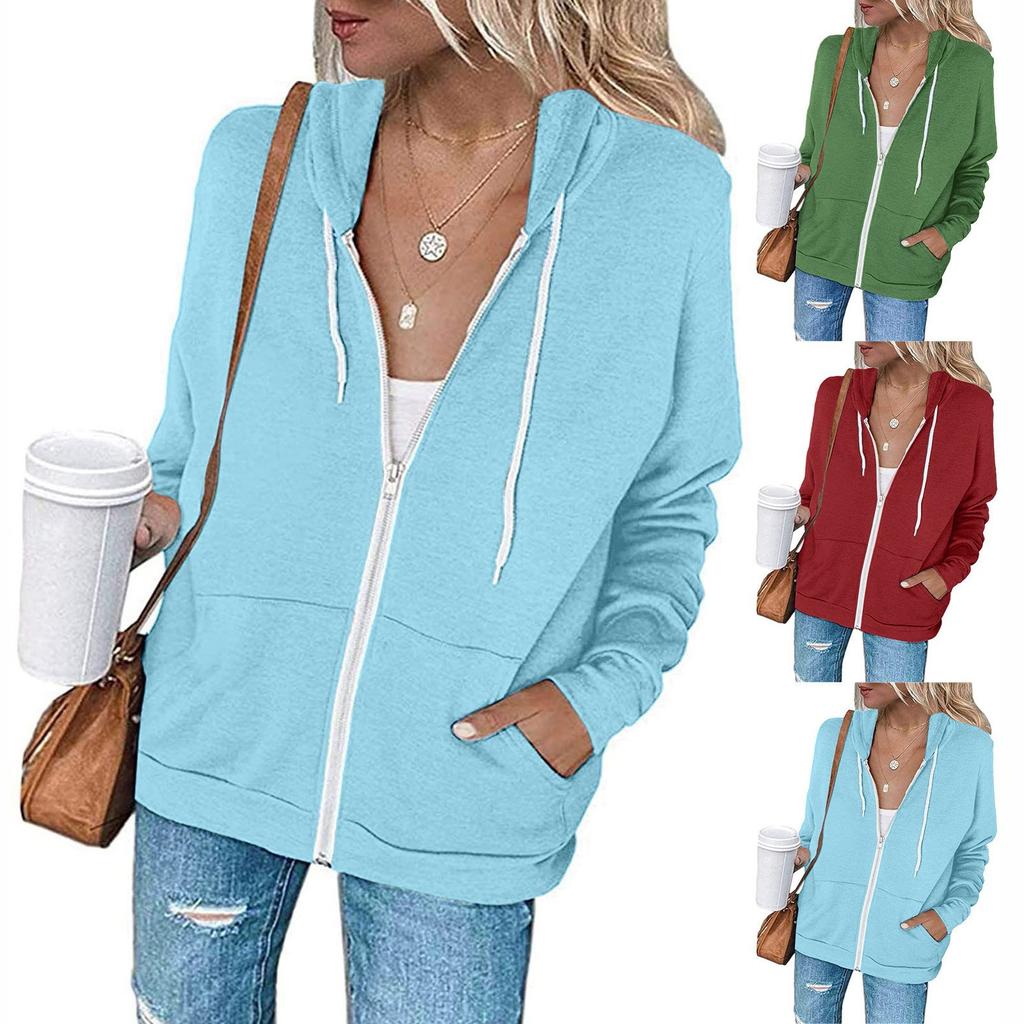 Lightweight Zip Up Hoodies For Women Hooded Sweatshirts Long Sleeve Thin Jacket With Zipper Cardigan