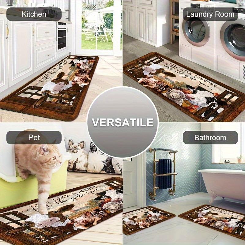 1PC Cyberpunk Skull Pattern Kitchen Rug Non-Slip Door Mat Pop Design Bathroom Rug Bath Mat Carpet for Home Sink Laundry Decor