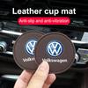 For VW 2Pcs Car Non Slip Water Cup Pad Car Rubber Mat Accessories For VW Volkswagen Golf Polo Passat Tiguan Touran Jetta Car-S
