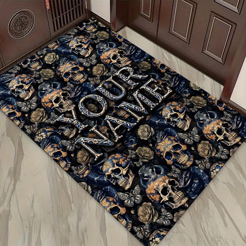 Name Custom Skull Carpet Rug for Living Room Bedroom Home Sofa Decoration,Kids play Non-slip Floor Mat