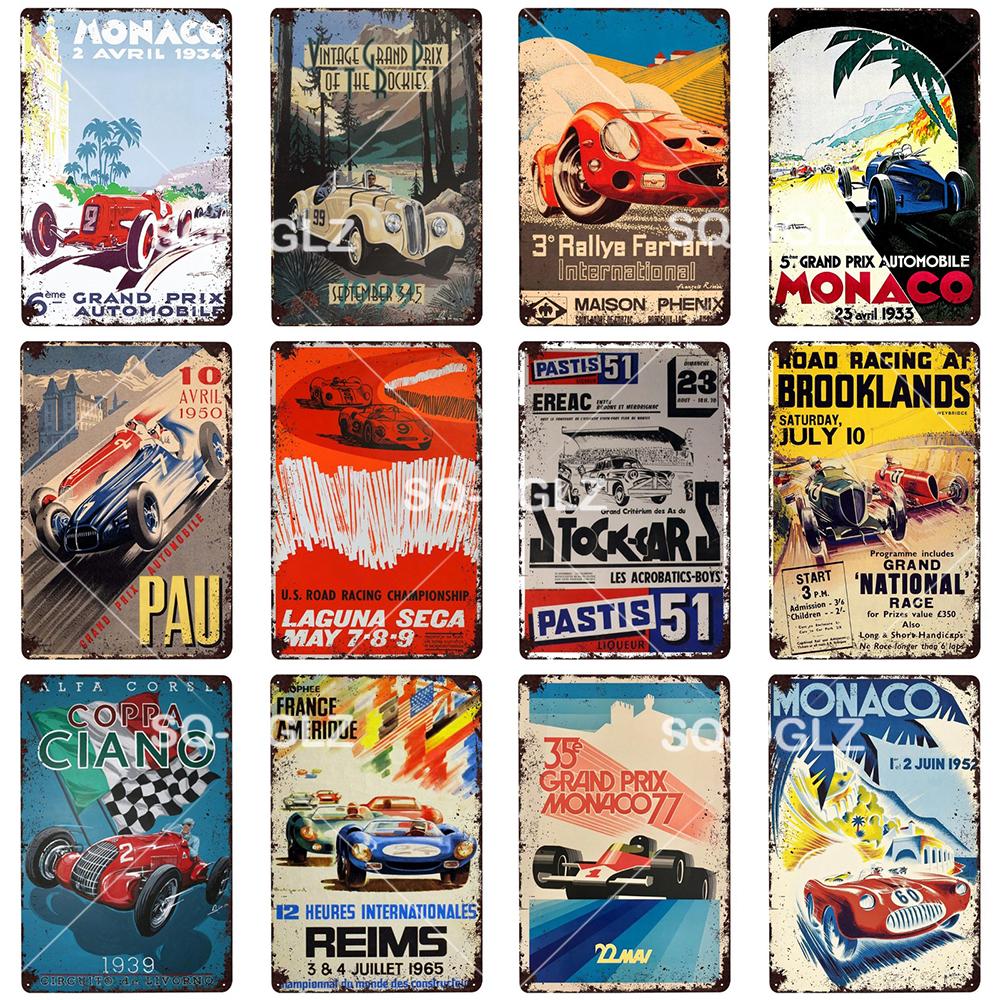 Бруклендс Табличка Металлическая Вывеска Винтажный Декор для Бара Жестяная Вывеска Винтажный Декор для Паба Бара Металл Металлические Таблички Гоночный Постер Тарелка