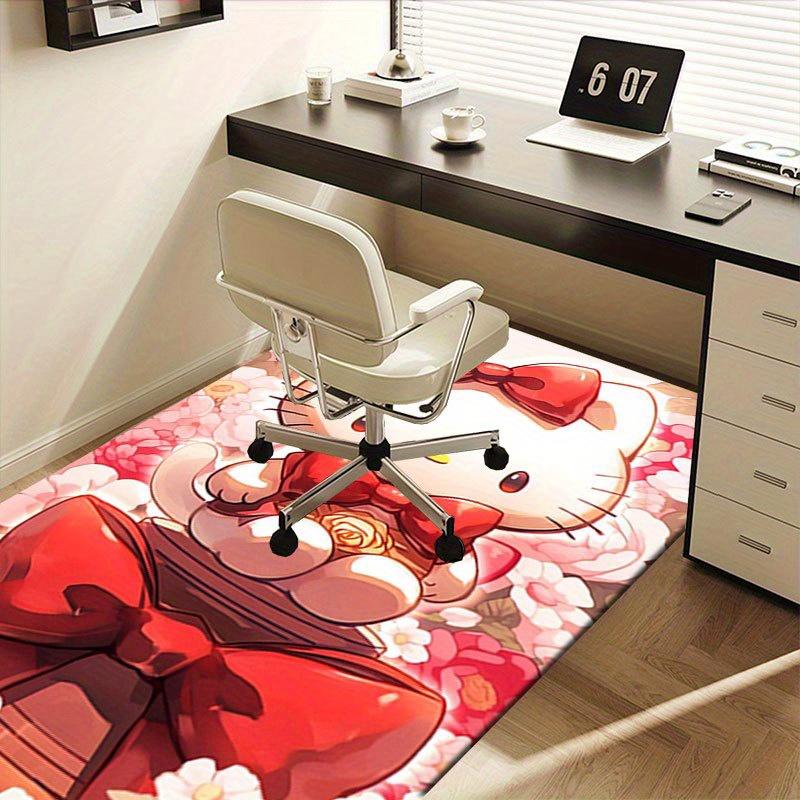 1 шт. Sanrio Hello Kitty Ковер для офиса с принтом русалки Прямоугольный коврик под стол, Идеальный декор для гостиной, спальни, кухни, Нескользящий пол