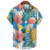 Seaside Casual Men's And Women's Shirts Botanical Palm Tree Print Pattern Design Short Sleeve Shirts Button Up Shirts Tops