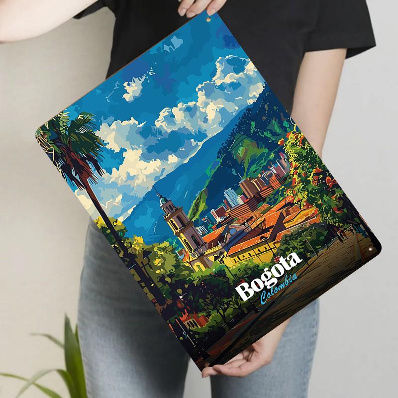 Custom Bogota Colombia Cityscape Metal Wall Art Decorative Painting for Living Room Home Decoration
