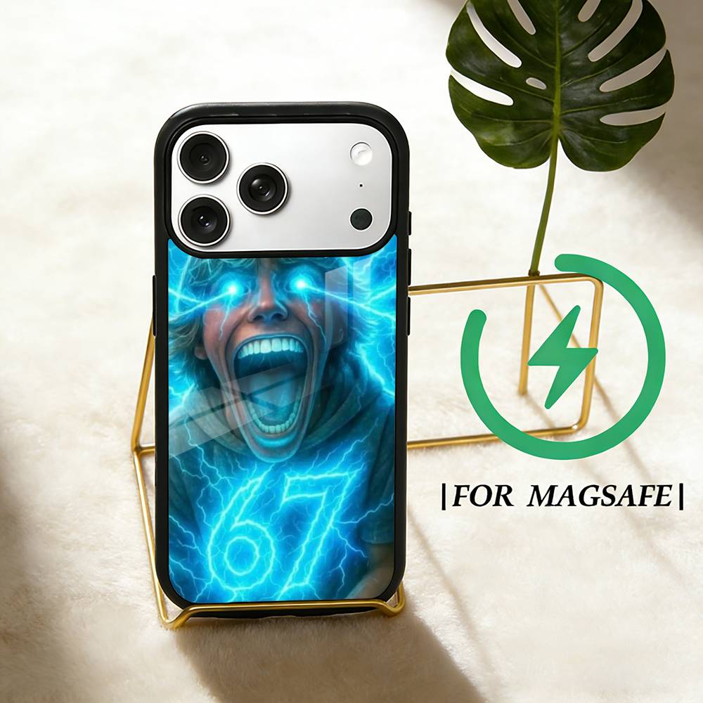 67 шесть семь Чехол для телефона для iPhone 17,16,15,14,13,12,Plus,Pro,Max для Magsafe Магнитная беспроводная зарядка