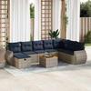 VidaXL Garden Lounge Set 9 Pcs with Grey Cushions Wicker 3325862