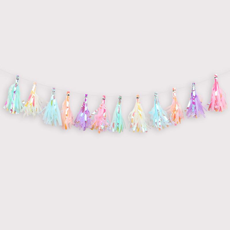 1/2Packs Rainbow Color Paper Tassel Garland For Kids Unicorn Mermaid Birthday Party Decoration Baby Shower Wedding Supplies
