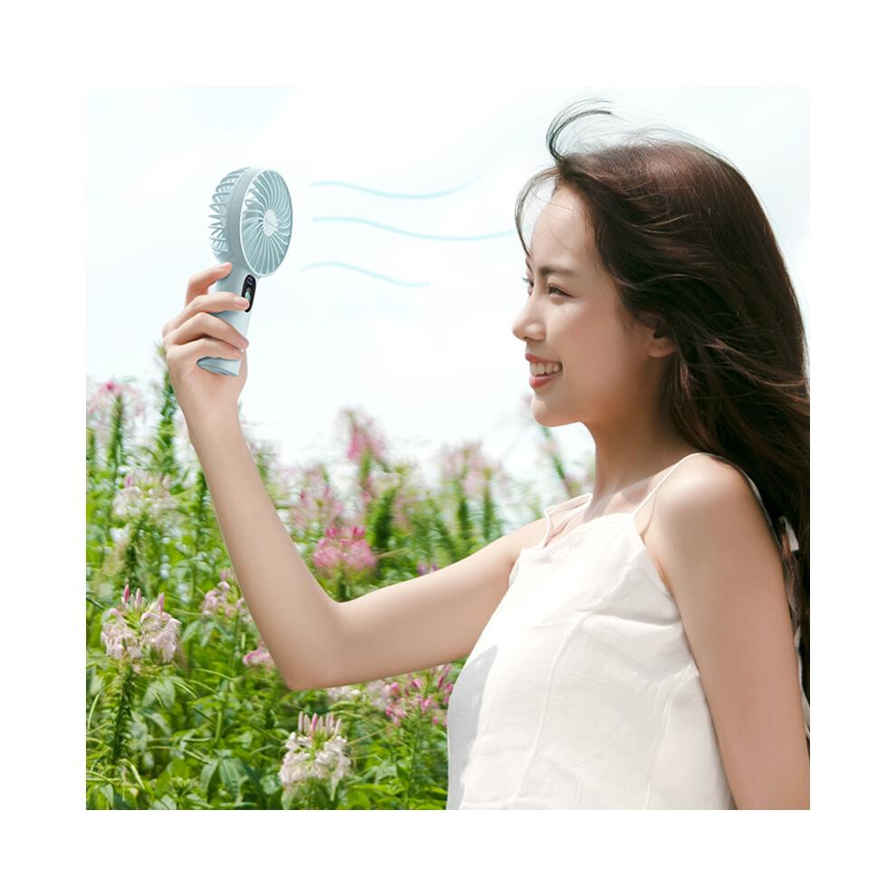 (Blue) YOOBAO Y-F3PL 8000mAh Handheld Fan Portable Cooling Fan with Battery Indicator