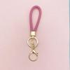 1PC Keyring Accessories Wrist Strap Gold Braided Key Holder Leather Keychain Woven Wristlet