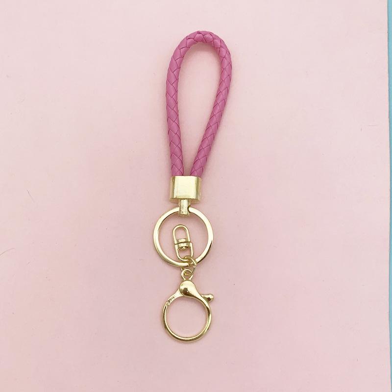 1PC Keyring Accessories Wrist Strap Gold Braided Key Holder Leather Keychain Woven Wristlet