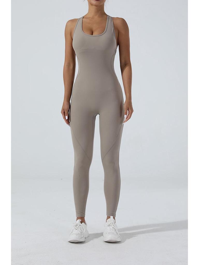 Европейский и американский сексуальный комбинезон для йоги с открытой спиной - высокоэластичные цельные брюки для активного отдыха