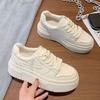 Autumn New Heightened Platform White Shoes Women's Versatile Casual Sports Retro Board Shoes